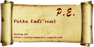 Petke Emánuel névjegykártya